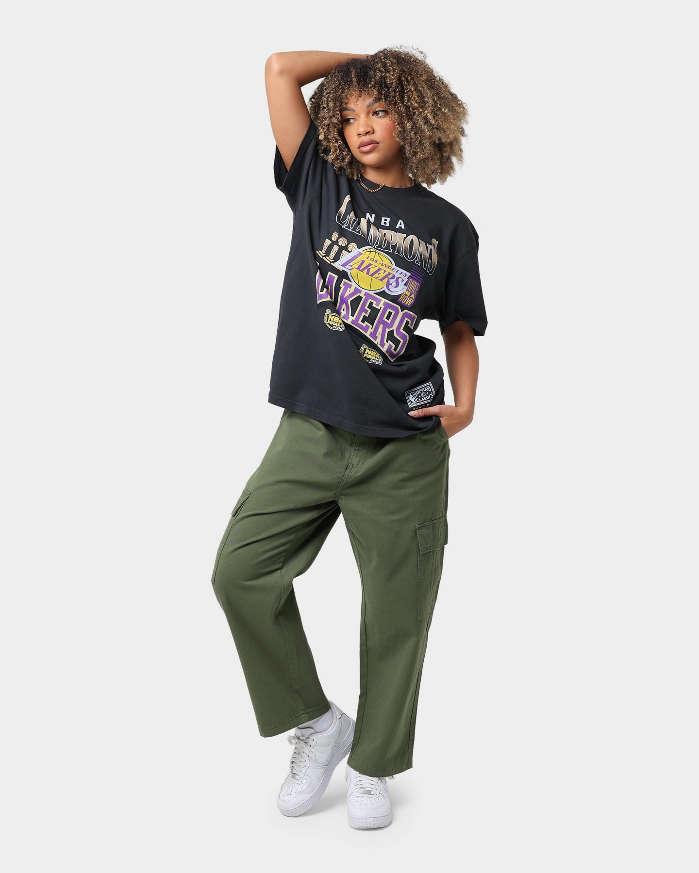 Mitchell & Ness Los Angeles Lakers Champs Short Sleeve T-Shirt Black Cool Layer Wear Modern Smart