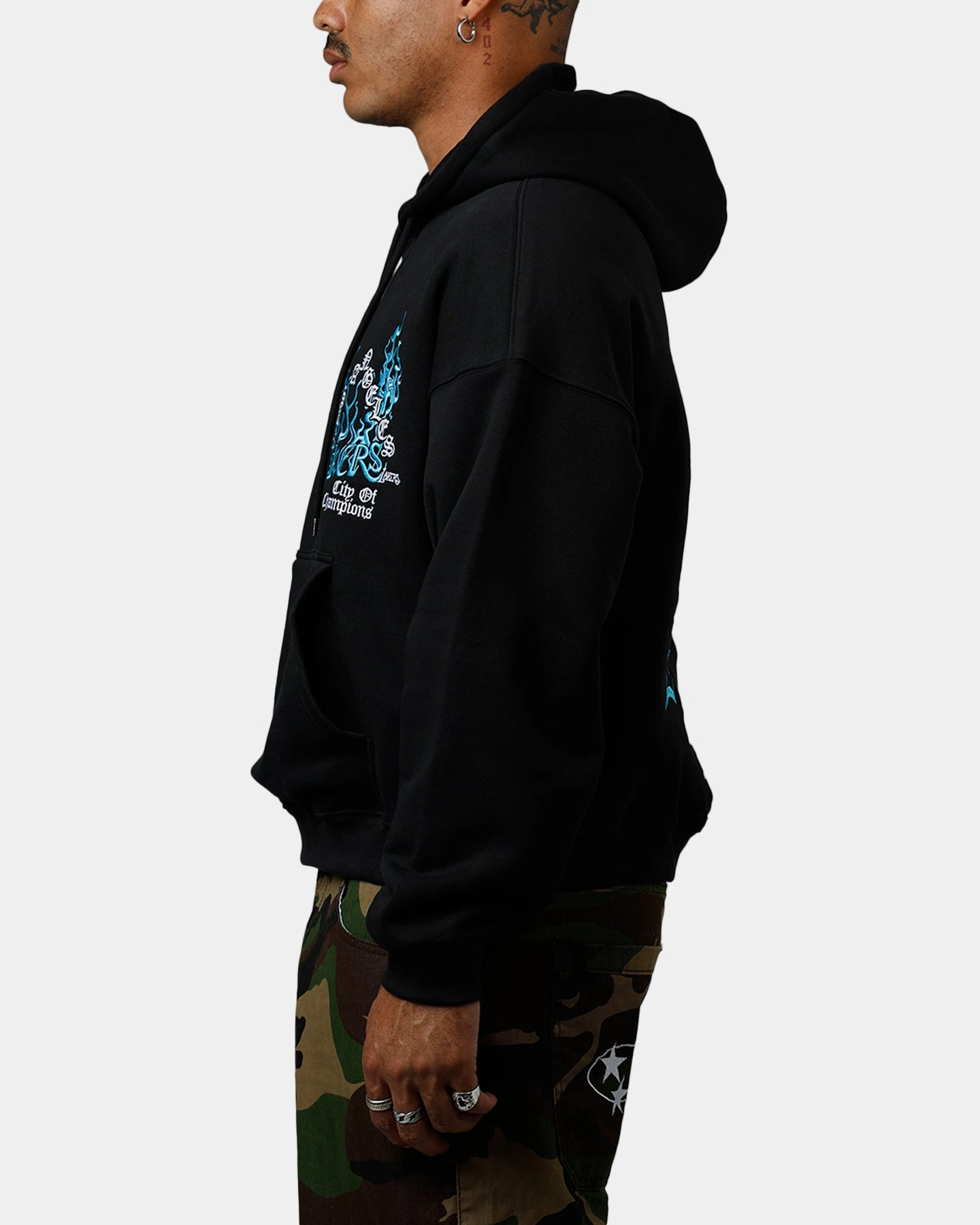 Mitchell & Ness Los Angeles Lakers City Of Champions Hoodie Black Gym Wear Street Mode