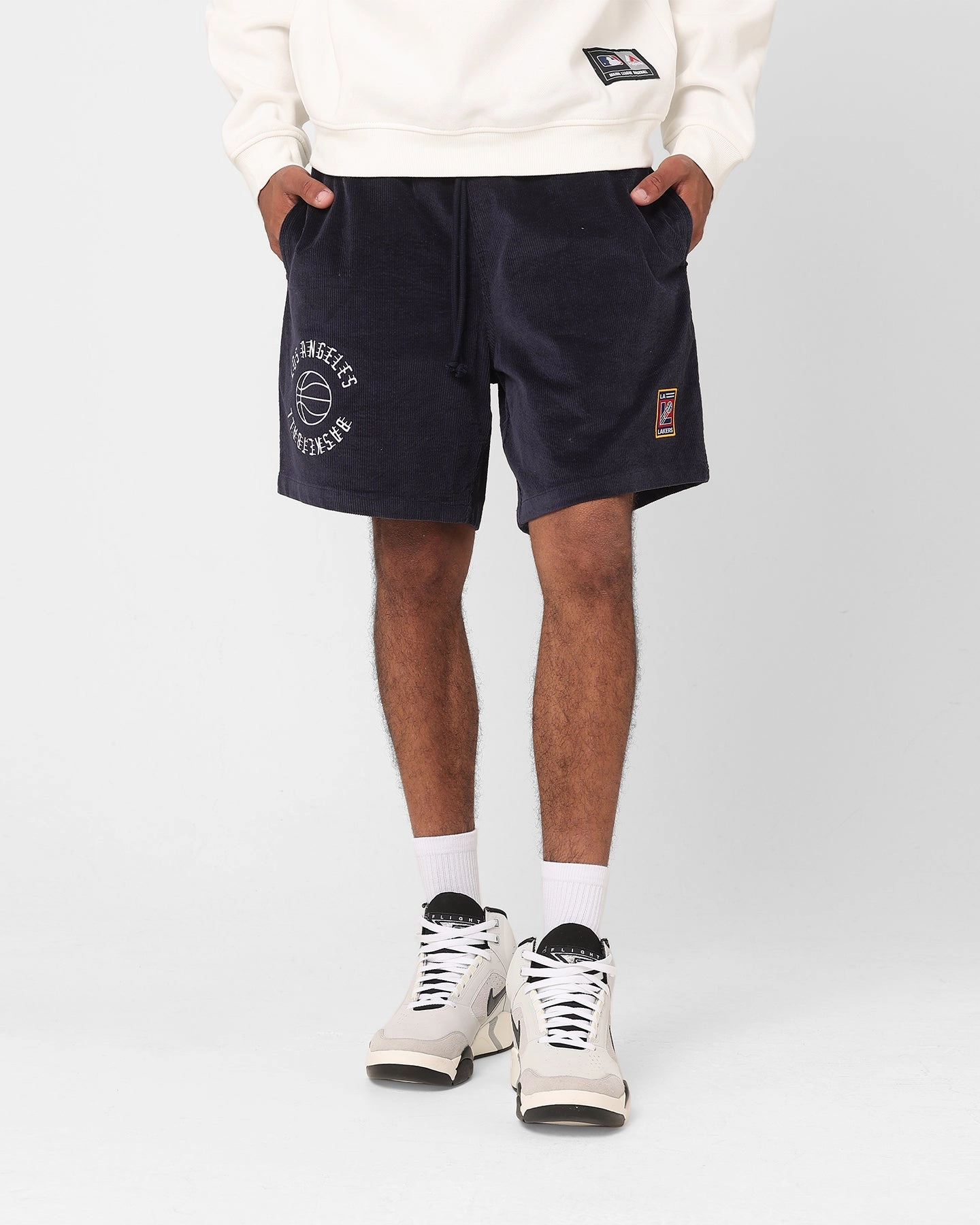 warm tones Mitchell & Ness Los Angeles Lakers Comet Shorts Midnight Navy