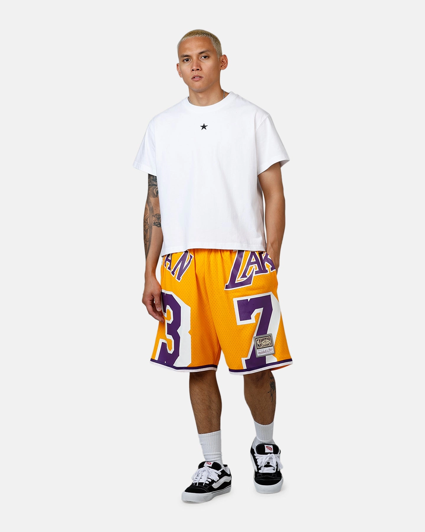 Balanced Design ethnic style Mitchell & Ness Los Angeles Lakers Dennis Rodman Maxxed Out Shorts Yellow/Purple