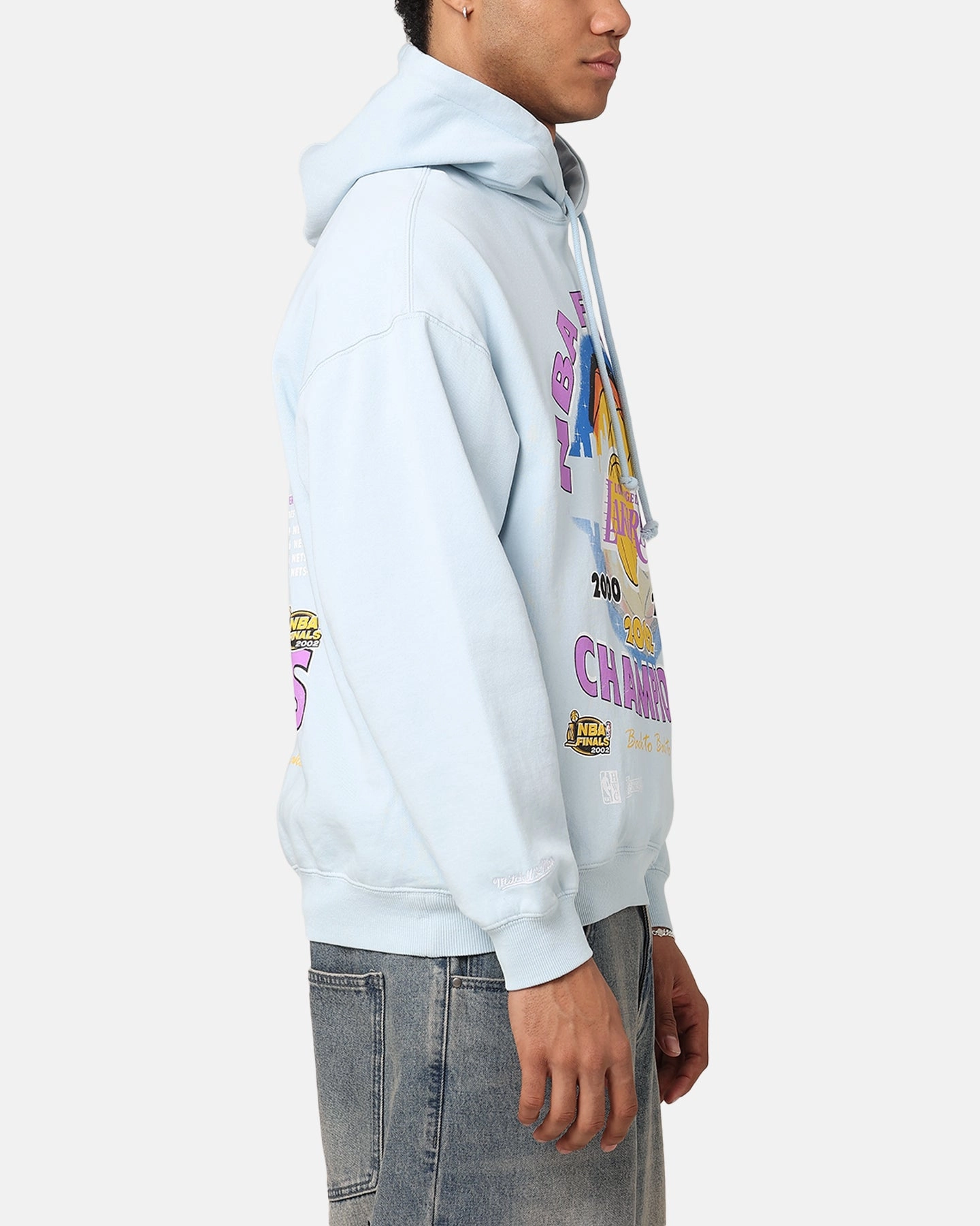 Workout Warmup Mitchell & Ness Los Angeles Lakers Finals Champion Hoodie Light Blue