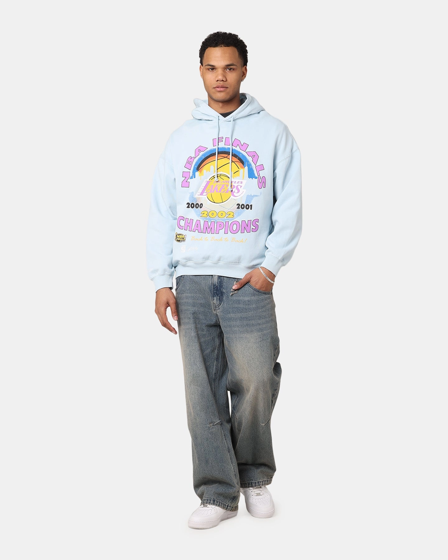 work environment Unisex Mitchell & Ness Los Angeles Lakers Finals Champion Hoodie Light Blue