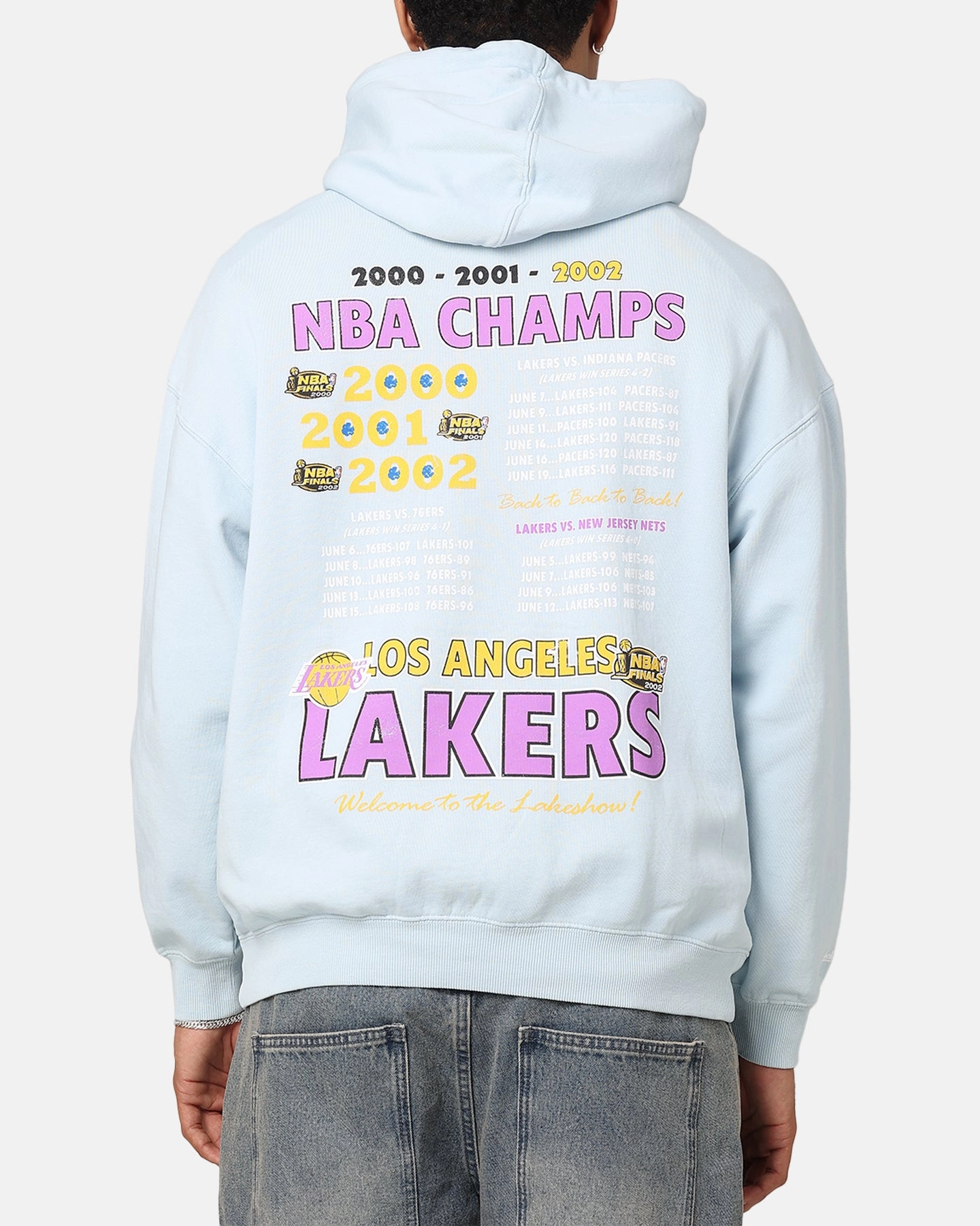 Mitchell & Ness Los Angeles Lakers Finals Champion Hoodie Light Blue Reinforced Hem Street Edge