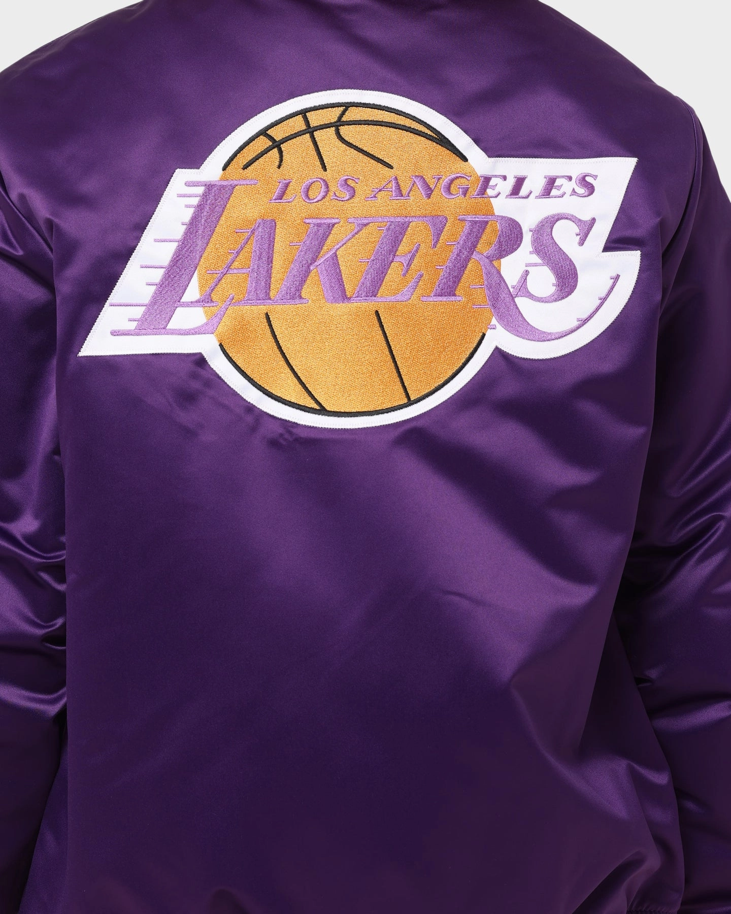 Mitchell & Ness Los Angeles Lakers Heavyweight Satin Jacket Purple RipstopFabric Dance