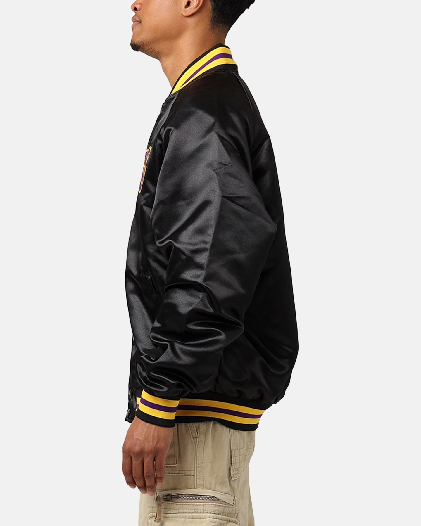 Mitchell & Ness Los Angeles Lakers Lightweight Satin Jacket Black Indoor Use anniversary