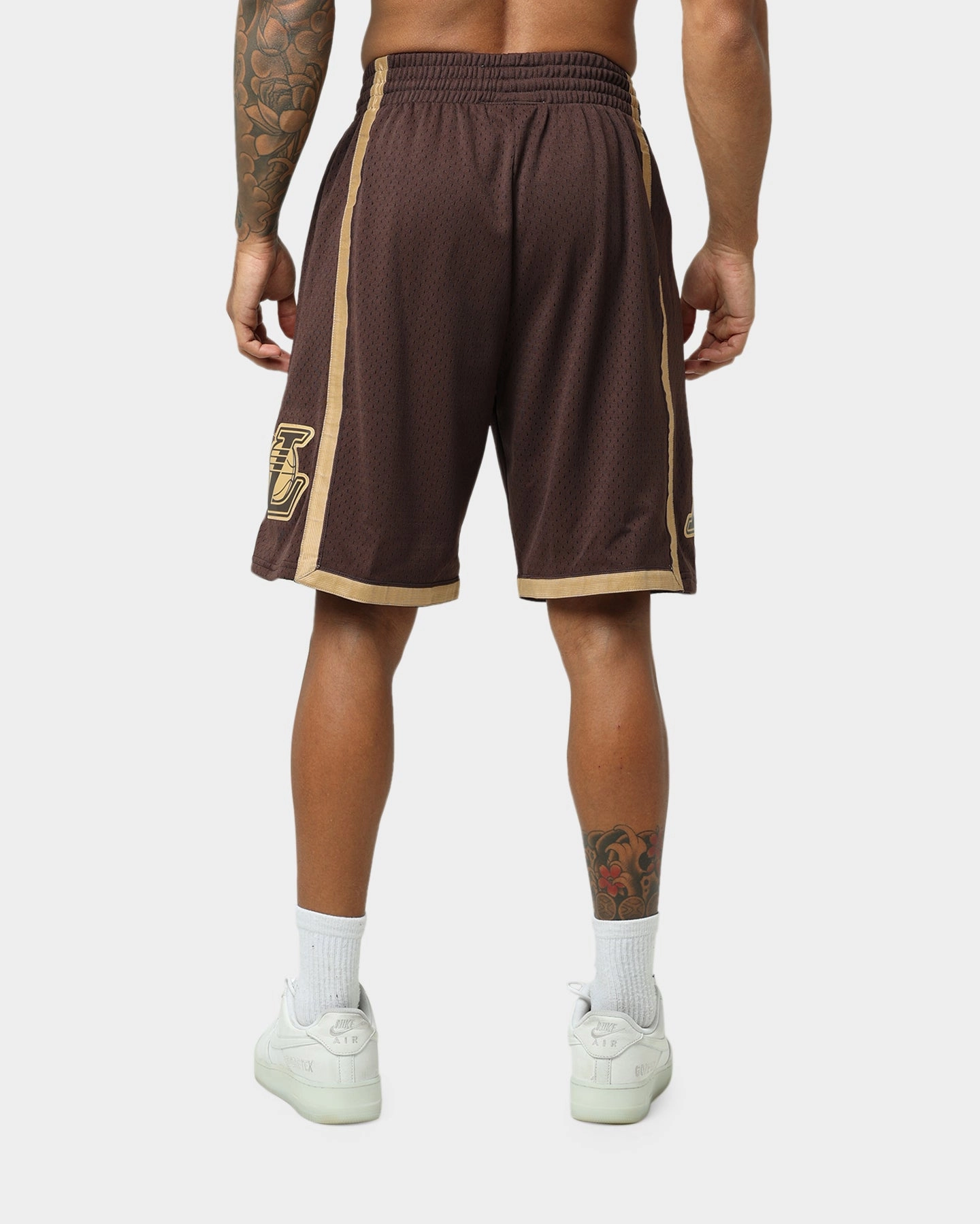 Walk Easy Mitchell & Ness Los Angeles Lakers Lux Brown Swingman Shorts Baroque Brown