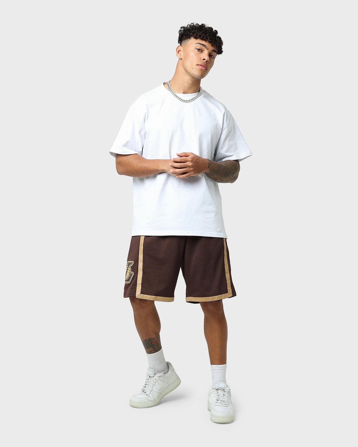 Mitchell & Ness Los Angeles Lakers Lux Brown Swingman Shorts Baroque Brown Unique Piece Anti Cling Technology