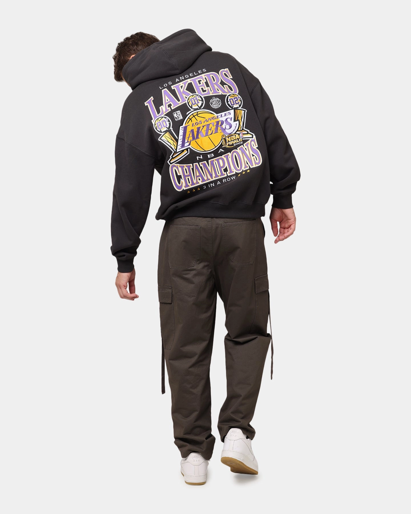 Mitchell & Ness Los Angeles Lakers Pinnacle Hoodie Faded Black Adjustable Hem System tall size