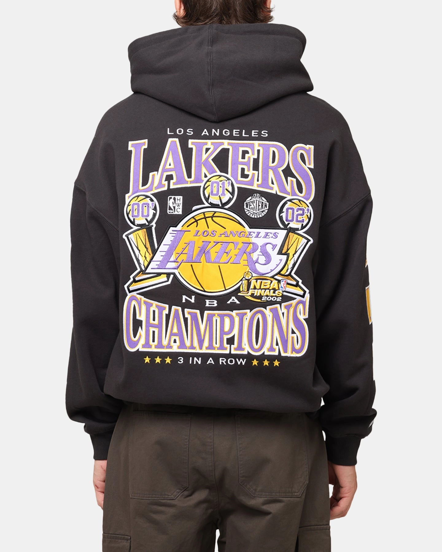 Cozy Design Reflective Safety Details Mitchell & Ness Los Angeles Lakers Pinnacle Hoodie Faded Black