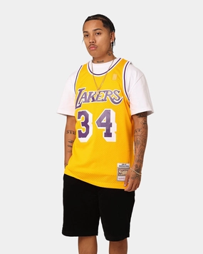 Mitchell & Ness Los Angeles Lakers Shaquille O'Neal '96-'97 #34 Swingman Jersey Yellow Smart Wear Comfortable and stylish