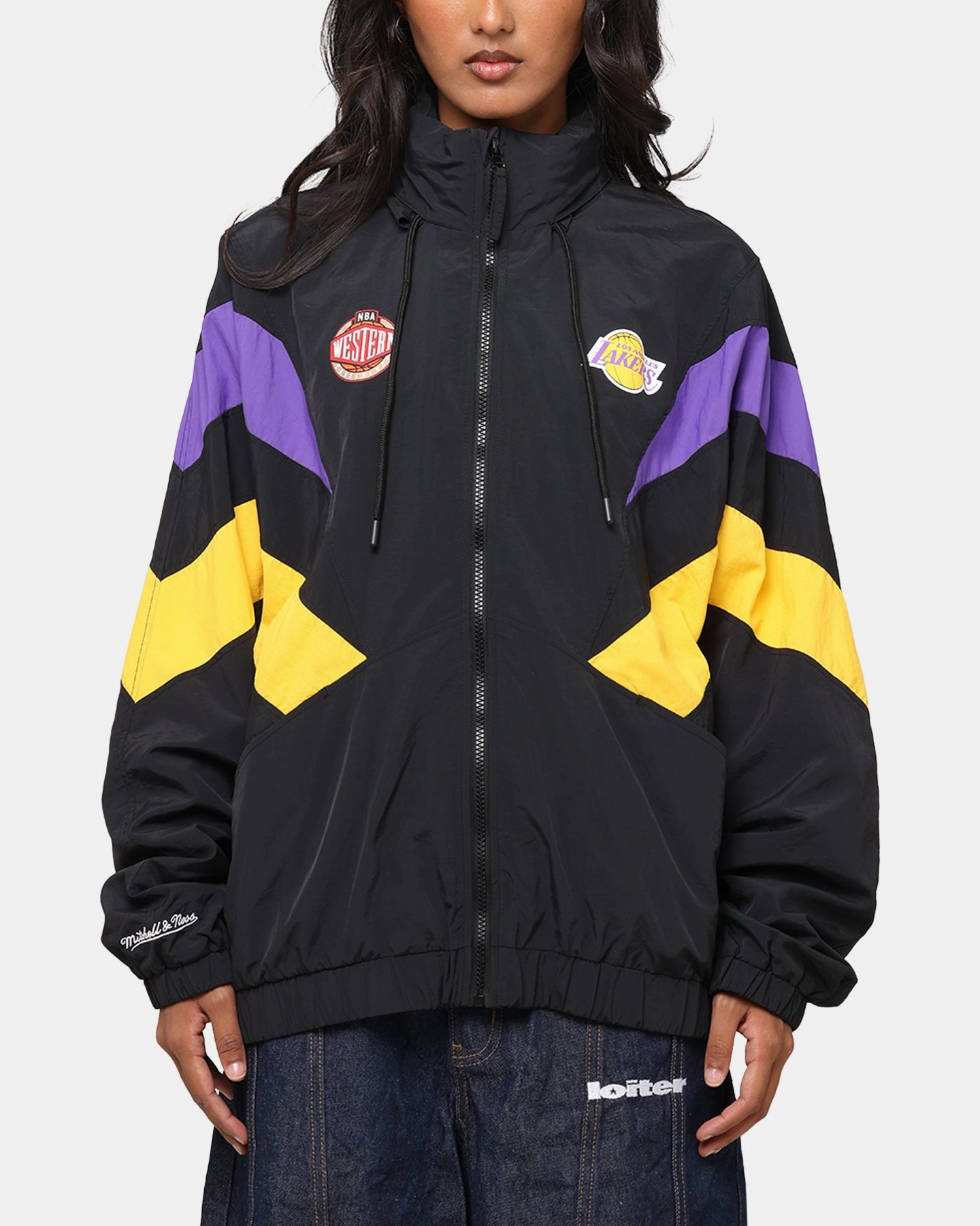 Mitchell & Ness Los Angeles Lakers Spray Jacket Black/Purple/Yellow TapedSeams Trendy