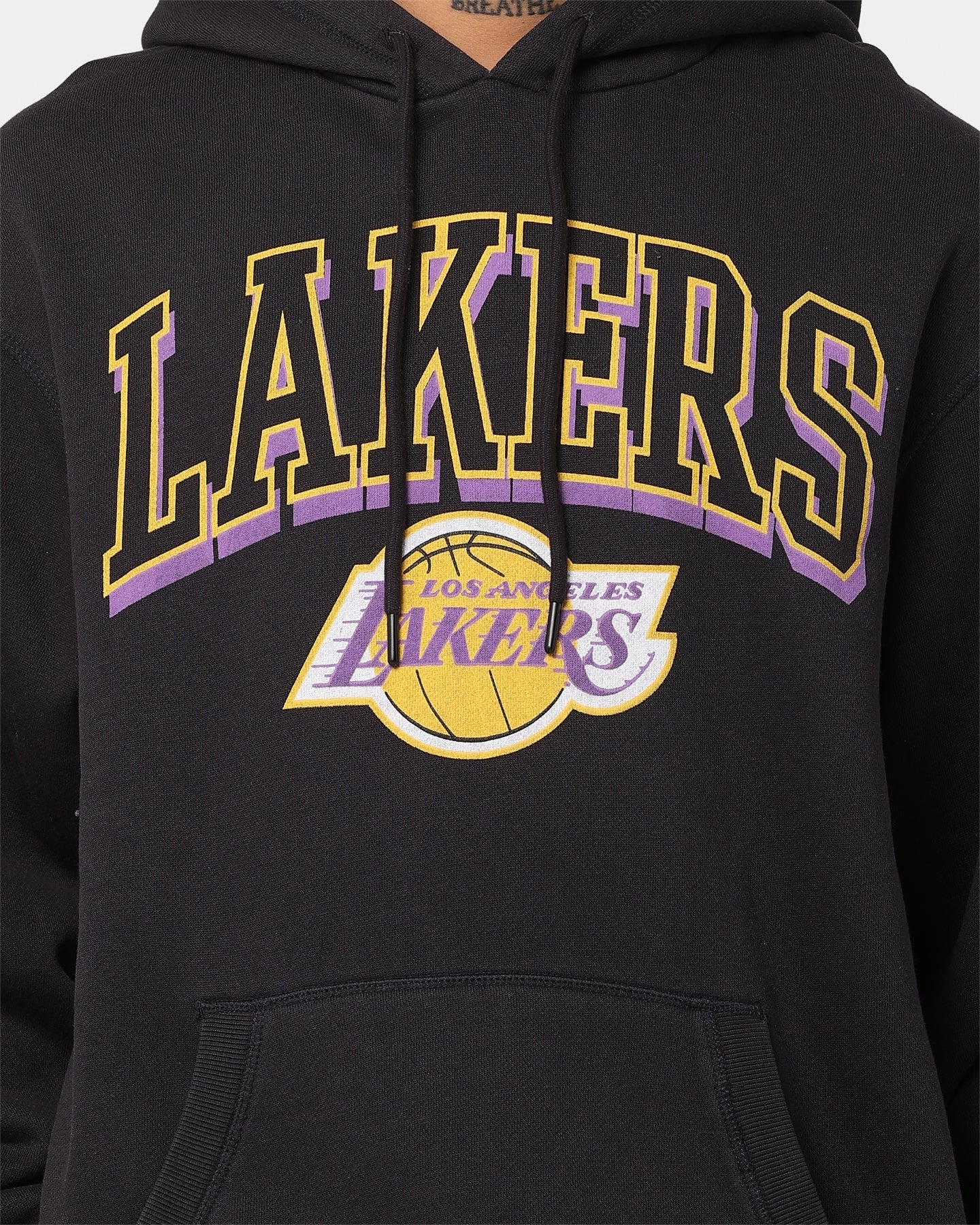 Mitchell & Ness Los Angeles Lakers Vintage Keyline Logo Hoodie Faded Raven Wind Lock