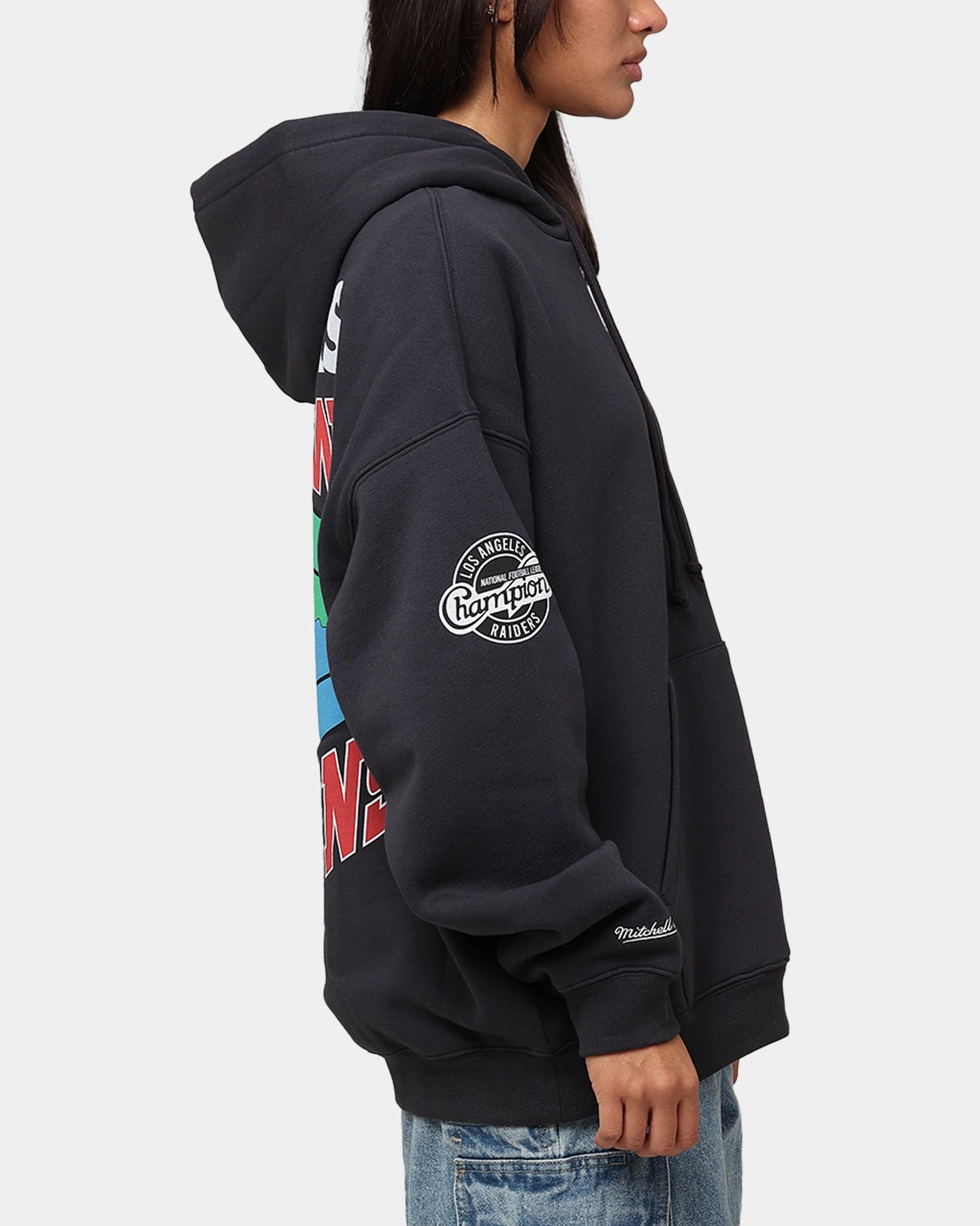 suitable for solo travel Primaloft Insulation Mitchell & Ness Los Angeles Raiders Super Bowl World Hoodie Faded Black