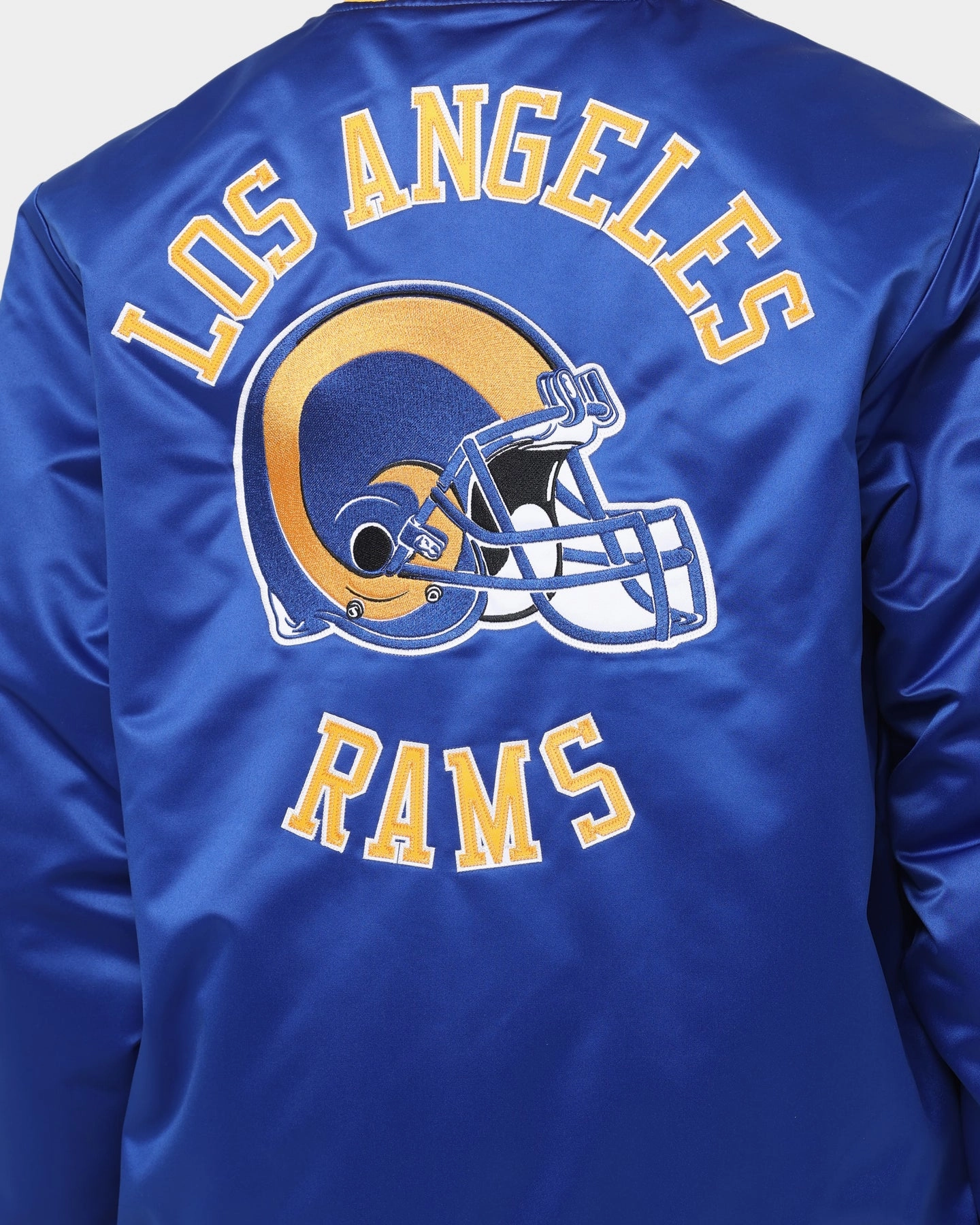 Moisture Wicking Technology Mitchell & Ness Los Angeles Rams Heavyweight Satin Jacket Royal