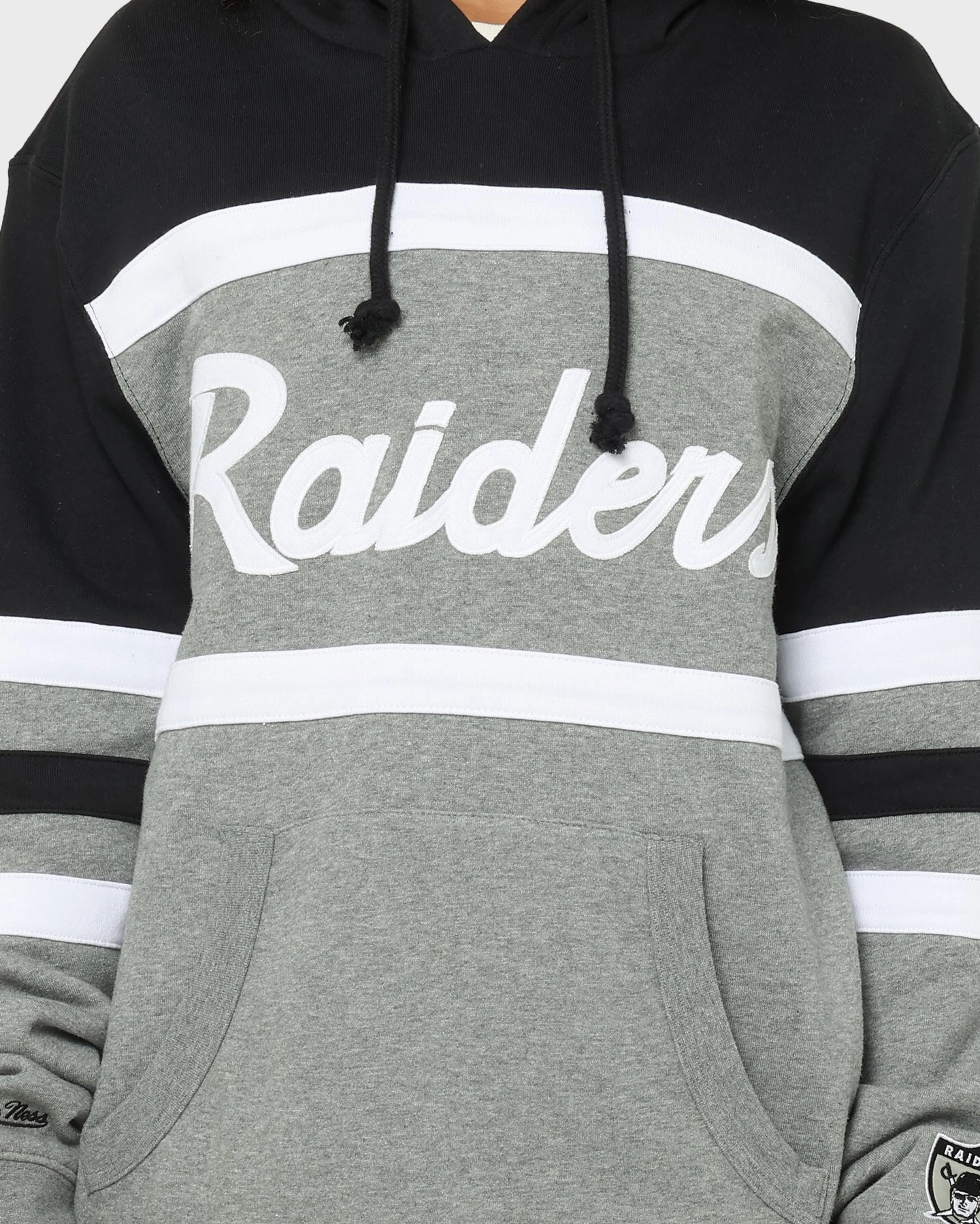 Mitchell & Ness Men's Raiders Head Coach Hoodie Black/Grey Anti Static Lining