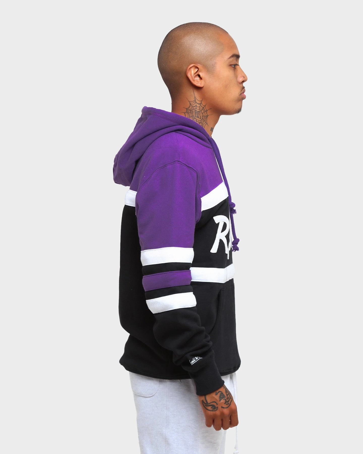 Forest Mitchell & Ness Men's Toronto Raptors Head Coach Hoodie Black/Purple
