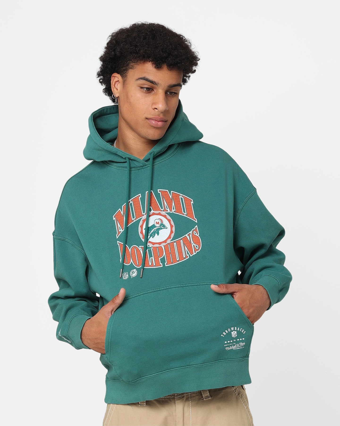 Prize Trend Mitchell & Ness Miami Dolphins Point Guard Hoodie Faded Teal