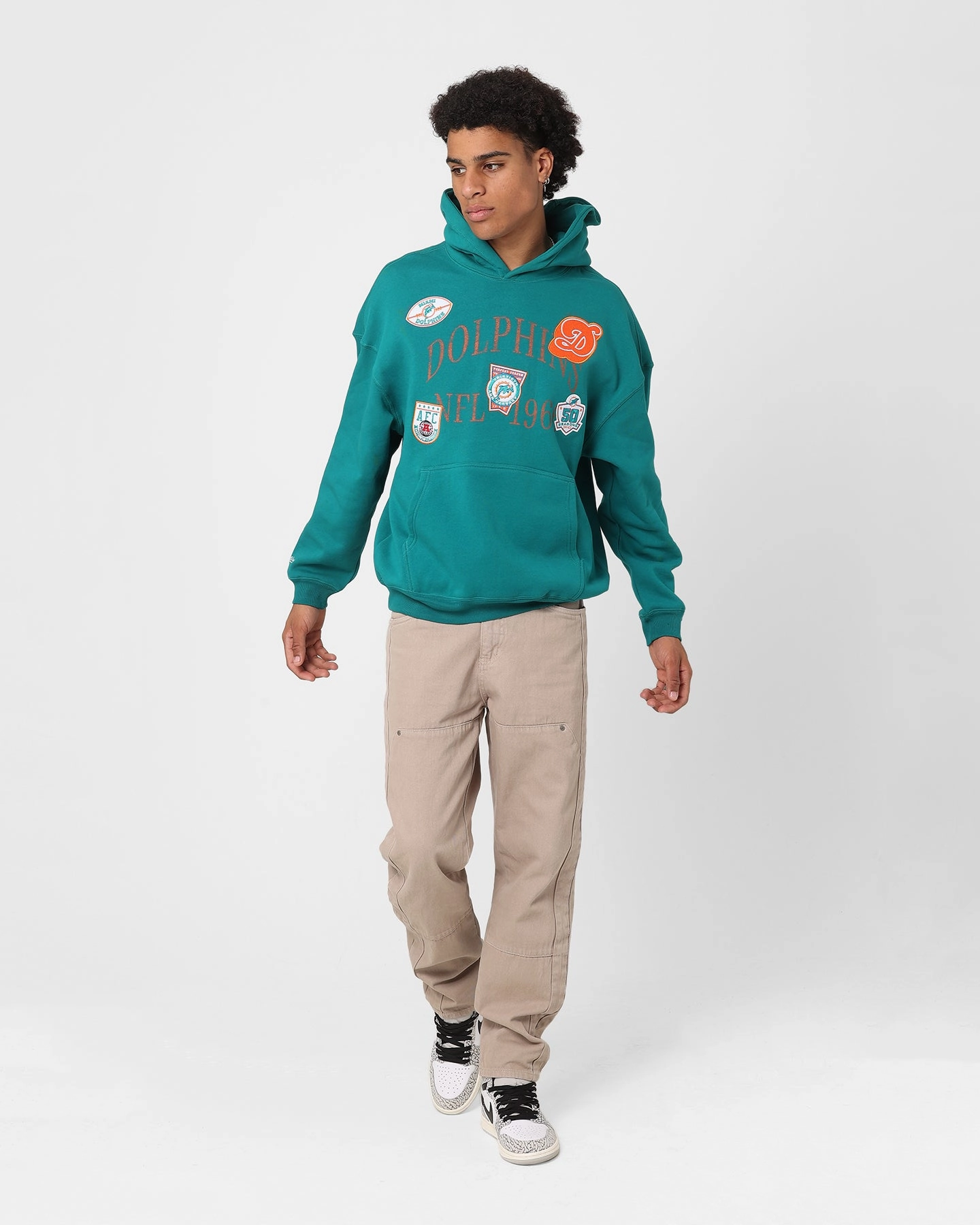 Mitchell & Ness Miami Dolphins Touchline Hoodie Teal Sports use