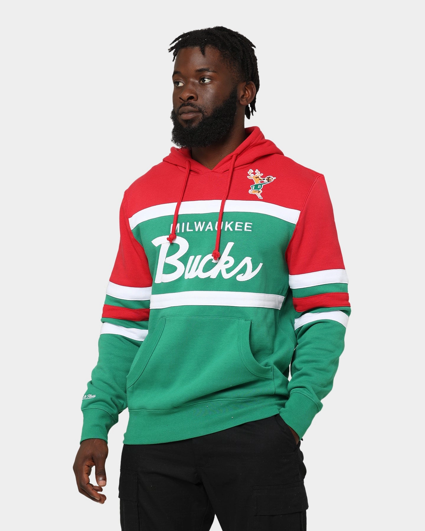 Mitchell & Ness Milwaukee Bucks Head Coach Hoodie Green Polyfill Layer Integration