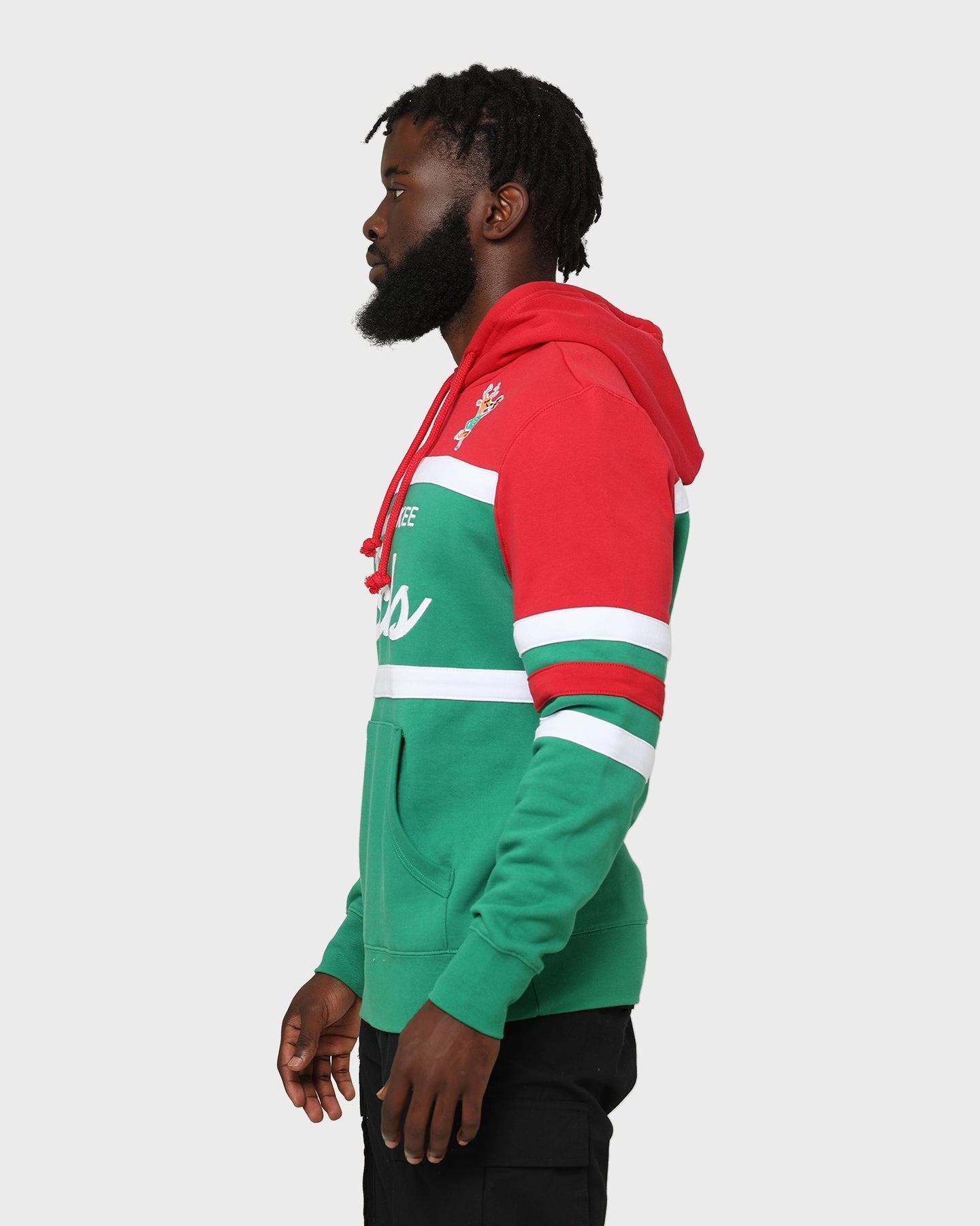 Construct Wind Control Mitchell & Ness Milwaukee Bucks Head Coach Hoodie Green