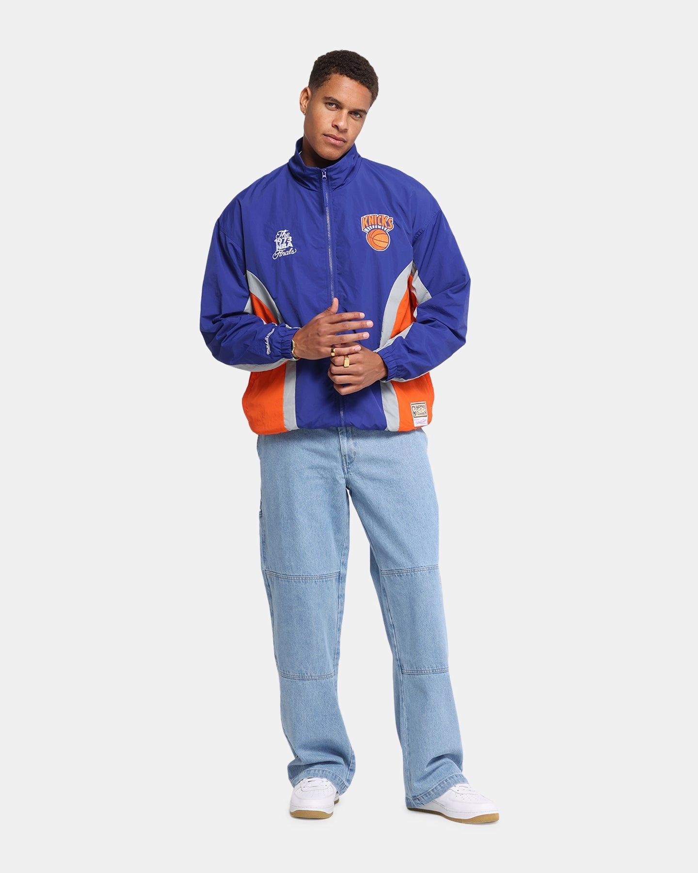 Mitchell & Ness New York Knicks Nylon Track Jacket Blue/Orange Easter