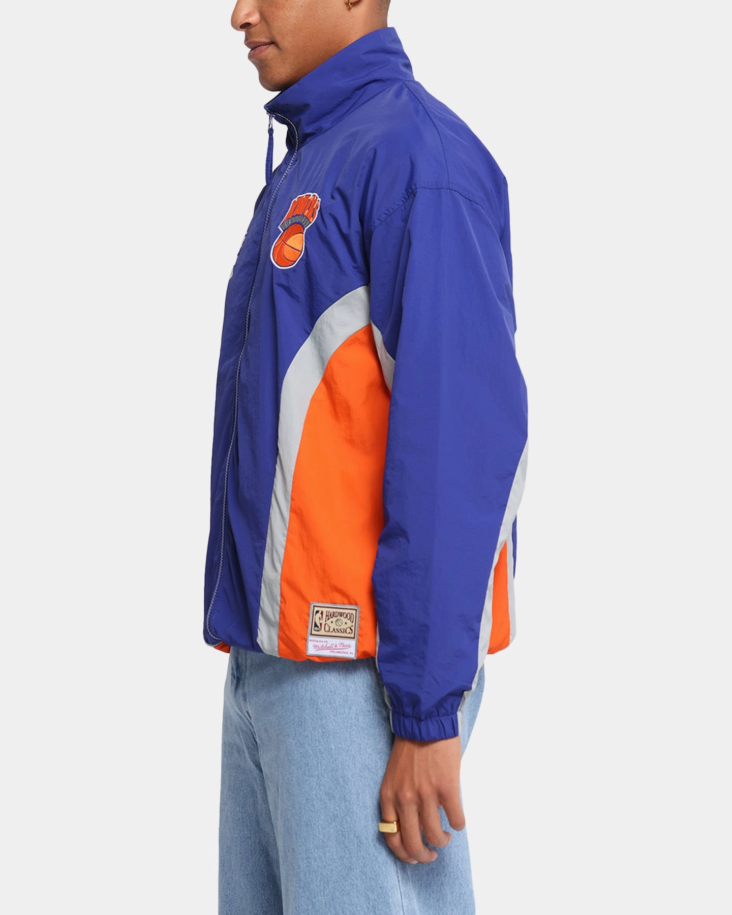 Mitchell & Ness New York Knicks Nylon Track Jacket Blue/Orange DoubleReinforced Zipper Rank