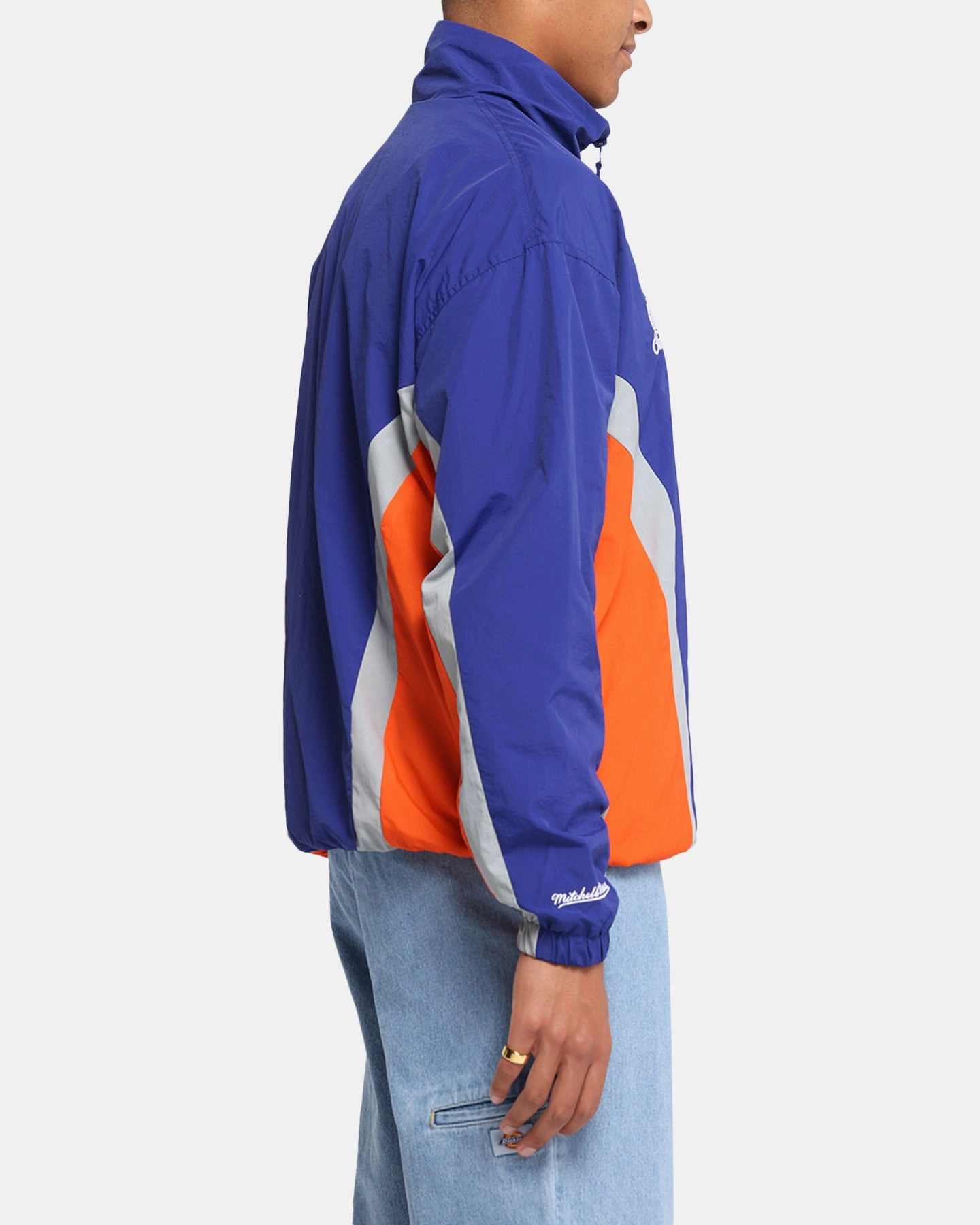 Mitchell & Ness New York Knicks Nylon Track Jacket Blue/Orange Easy Care Fabric Defy