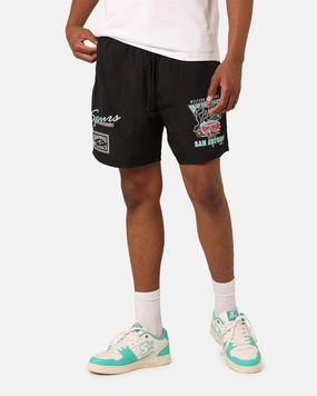 poolside fashion Christmas gift Mitchell & Ness San Antonio Spurs Tri 2.0 Shorts Black