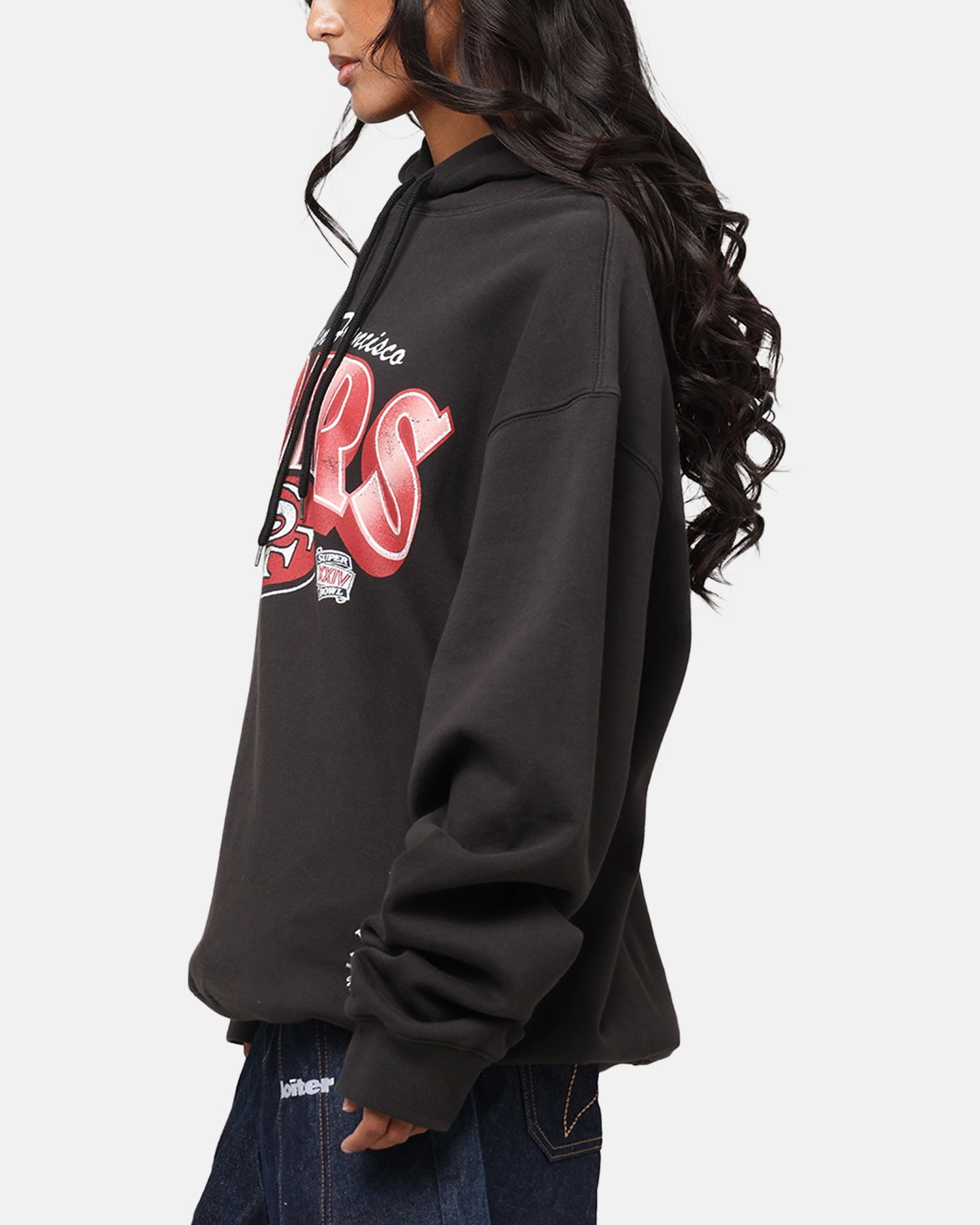 Mitchell & Ness San Francisco 49ers Arch Hoodie Faded Black tropical style