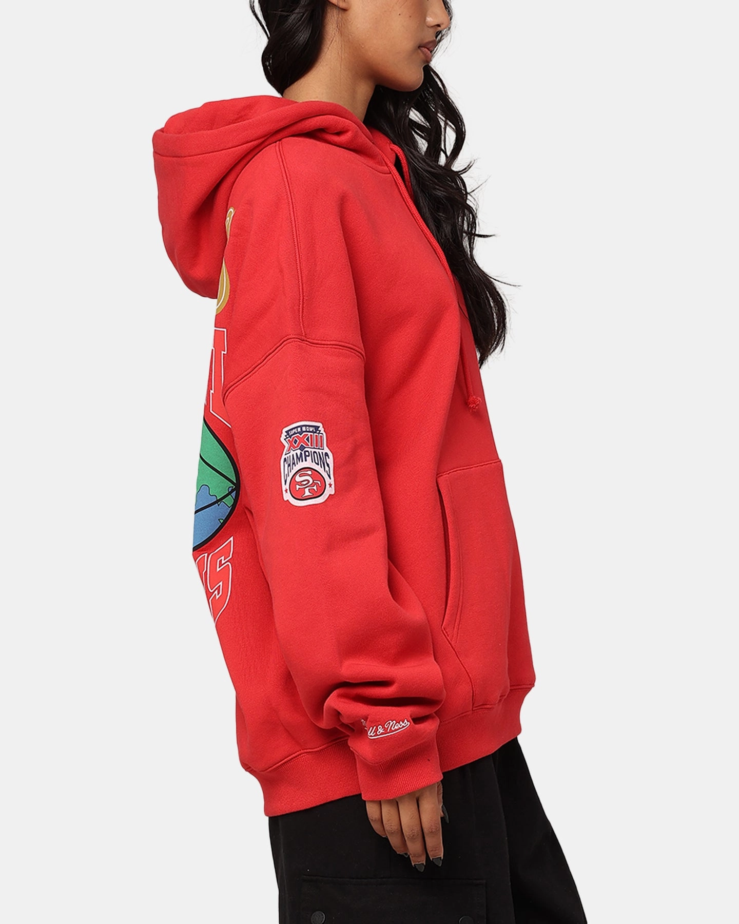 Mitchell & Ness San Francisco 49ers Super Bowl World Hoodie Faded Red Checked
