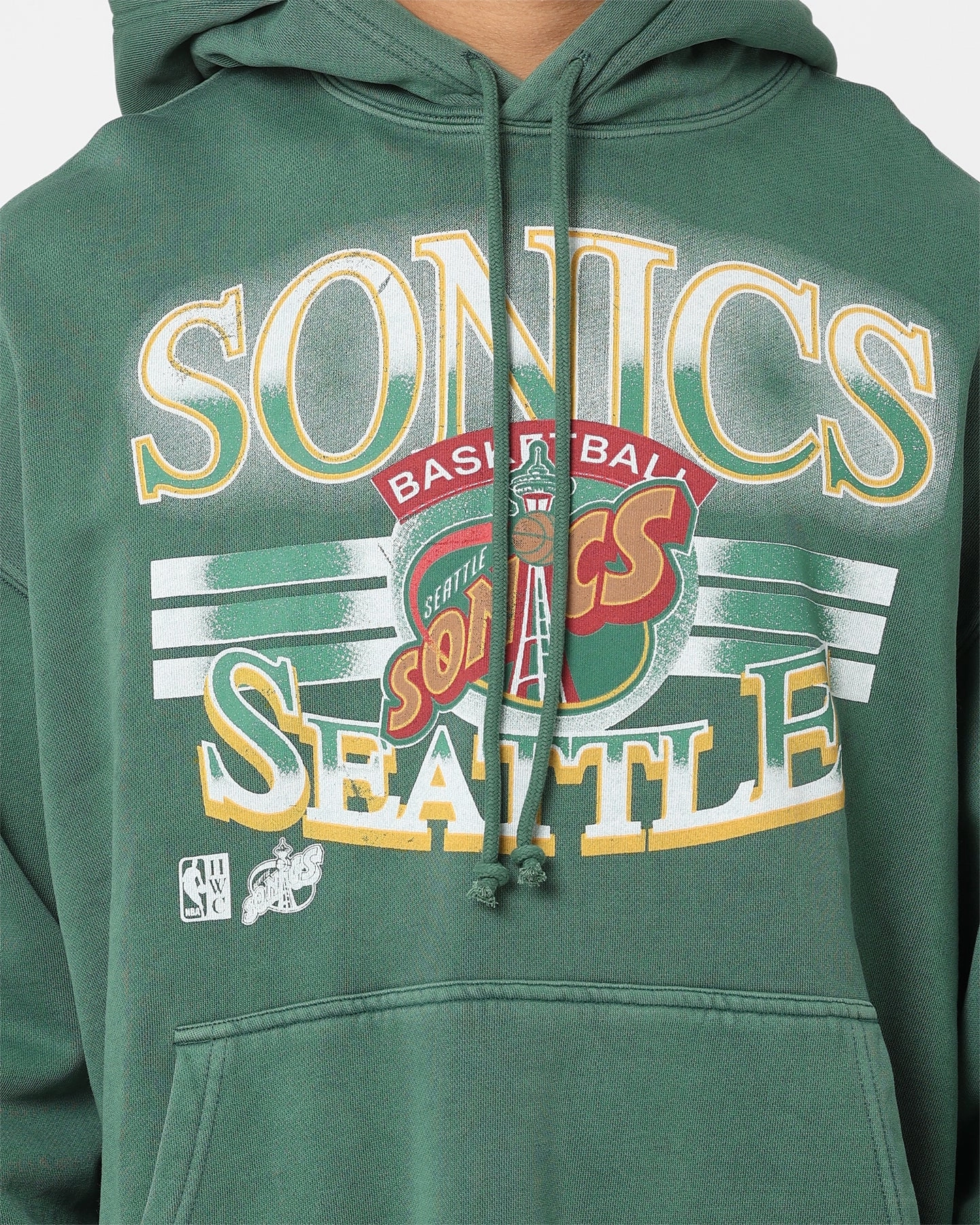 Mitchell & Ness Seattle SuperSonics Glow Arch Hoodie Green Anti Static Lining NonBulkyFit