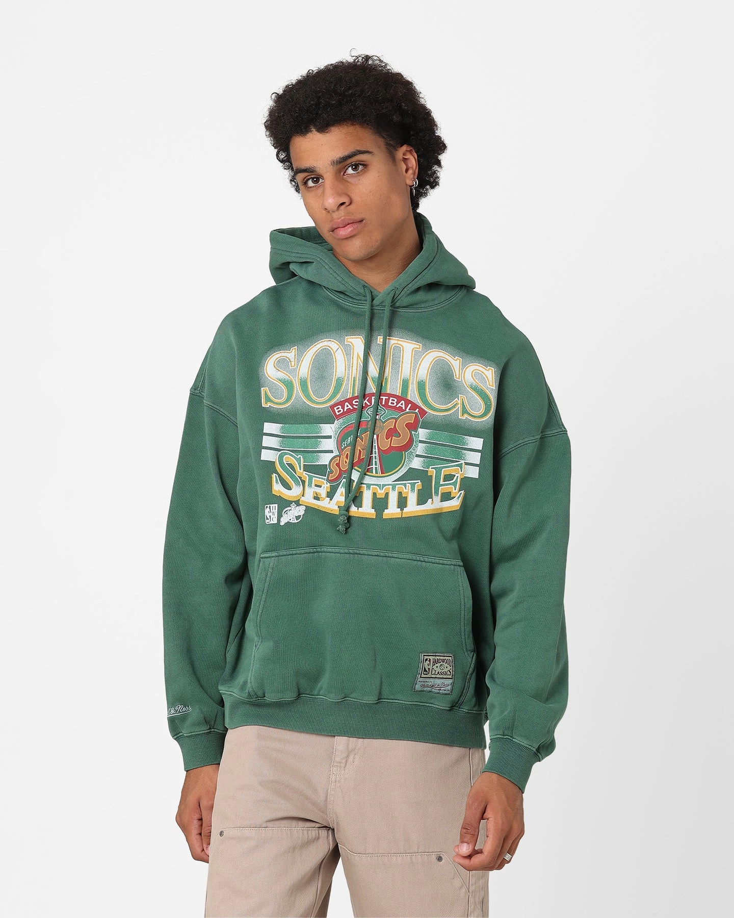 Weightless Construction Mitchell & Ness Seattle SuperSonics Glow Arch Hoodie Green