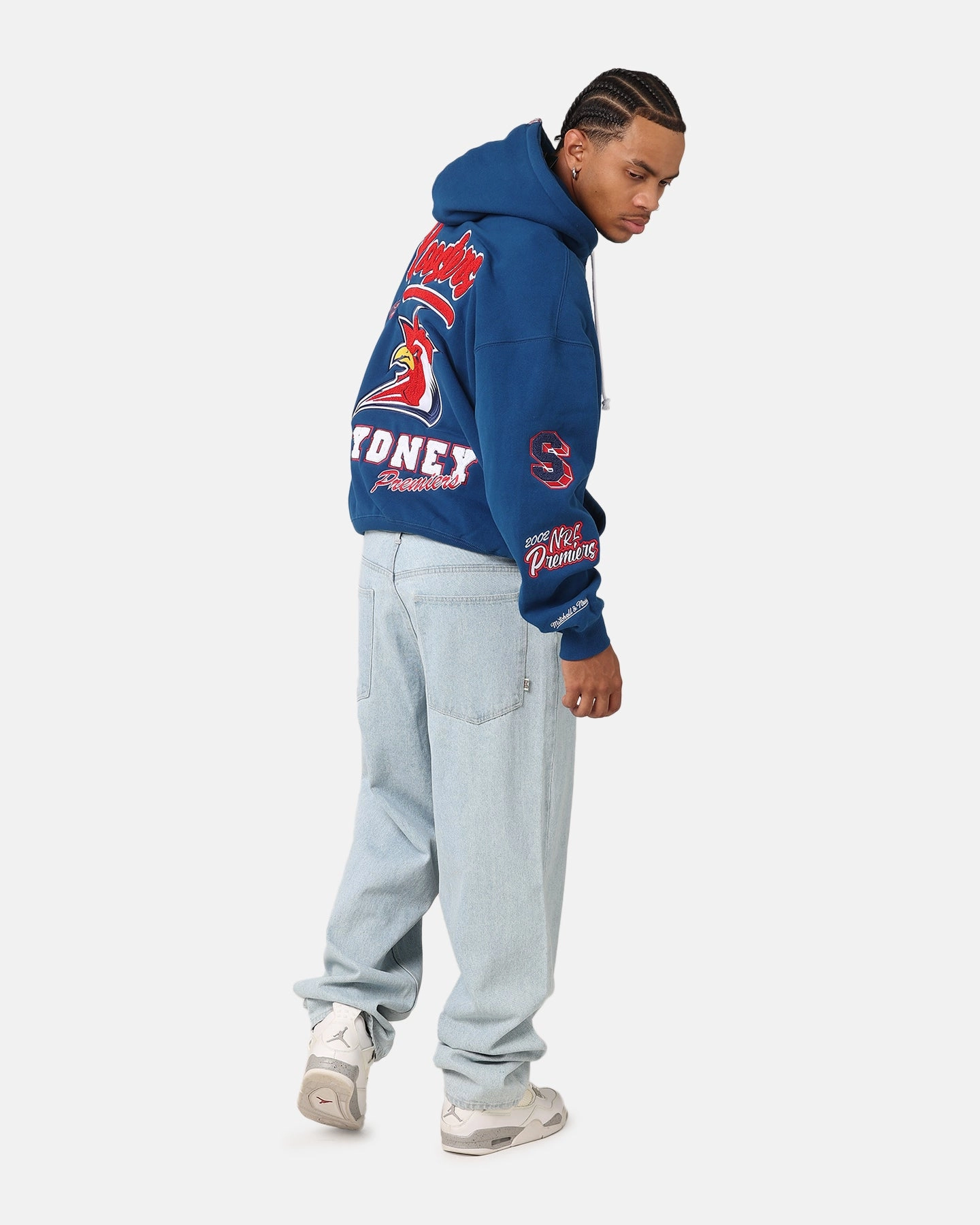 Mitchell & Ness Sydney Roosters 2002 Premiers Hoodie Navy Stretch Panels