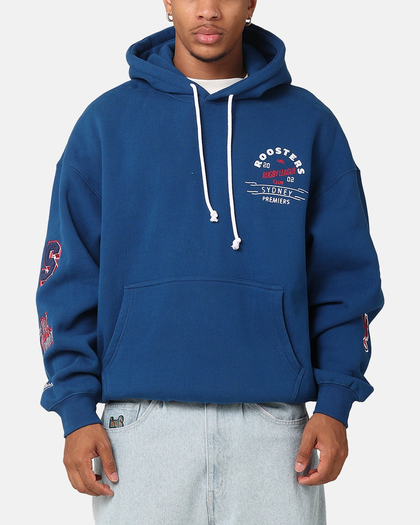 Mitchell & Ness Sydney Roosters 2002 Premiers Hoodie Navy quilted