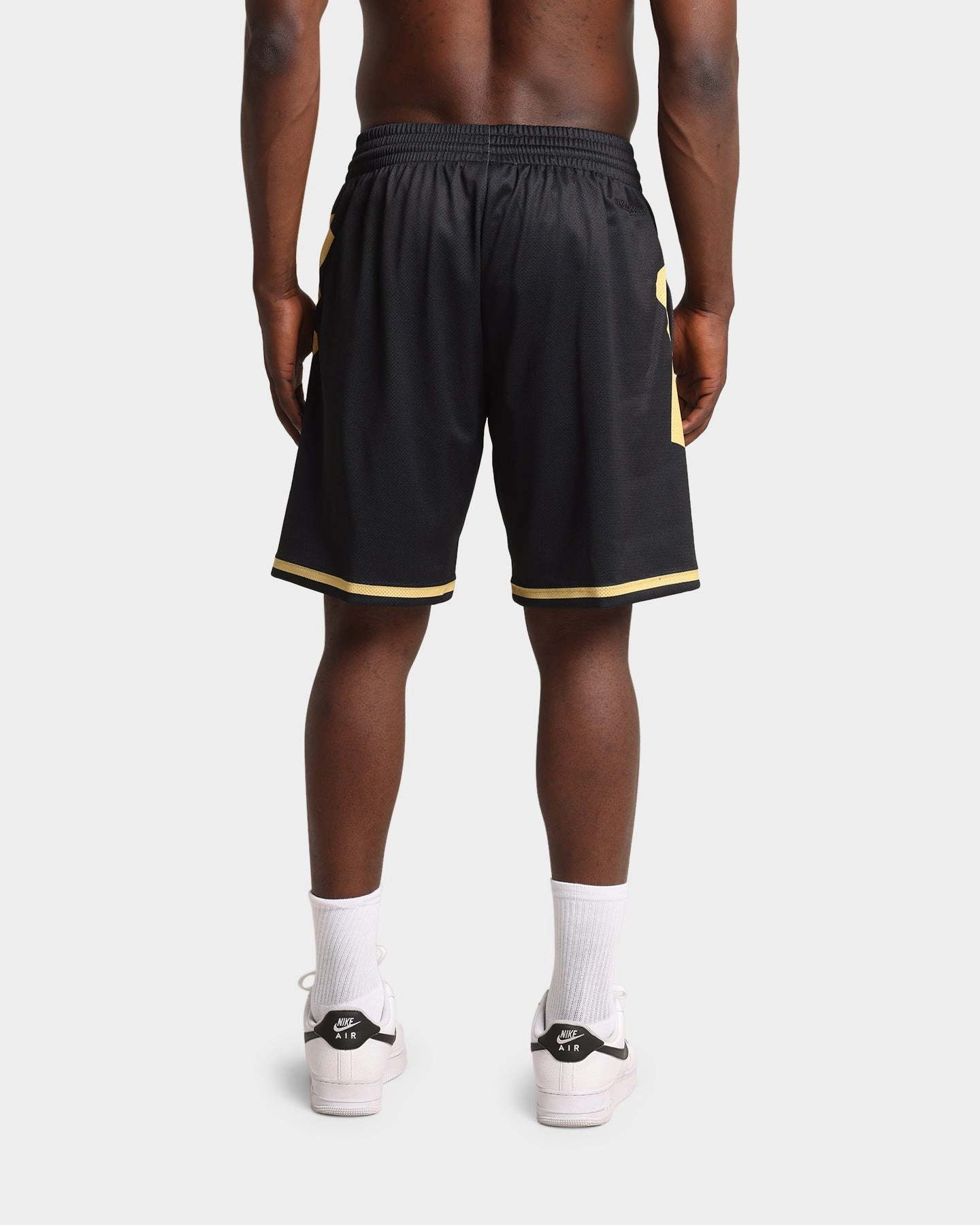 SeamlessConstruction Breathable Cut Mitchell & Ness Toronto Raptors Big Face Black Gold Shorts Black/Gold