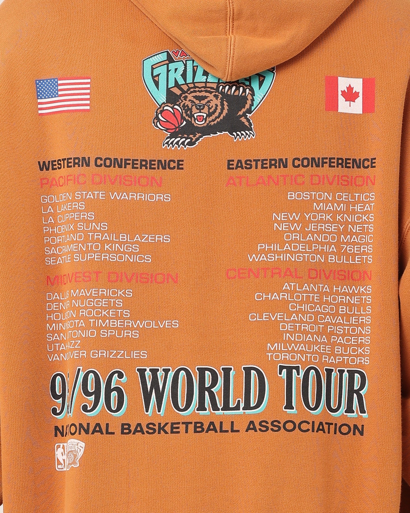 Mitchell & Ness Vancouver Grizzlies Tour Hoodie Bronze cruise trip Odor Resistant Fabric