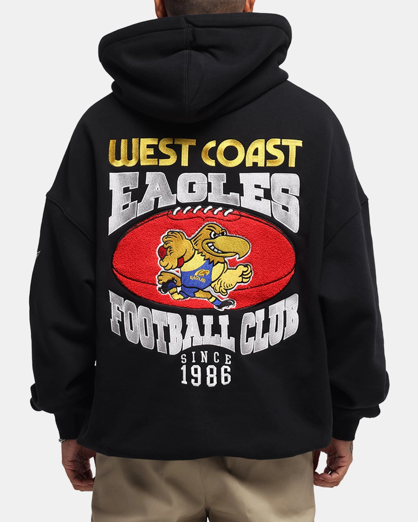 Mitchell & Ness West Coast Eagles Team Hoodie Solid Black Travel Companion