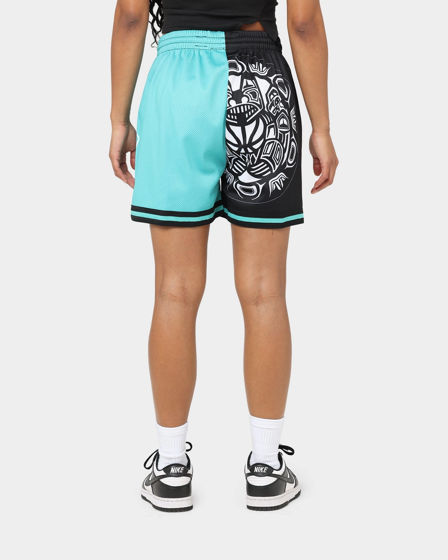 School Uniform Playful Prints Mitchell & Ness Women's Vancouver Grizzlies Big Face 5.0 Shorts Black