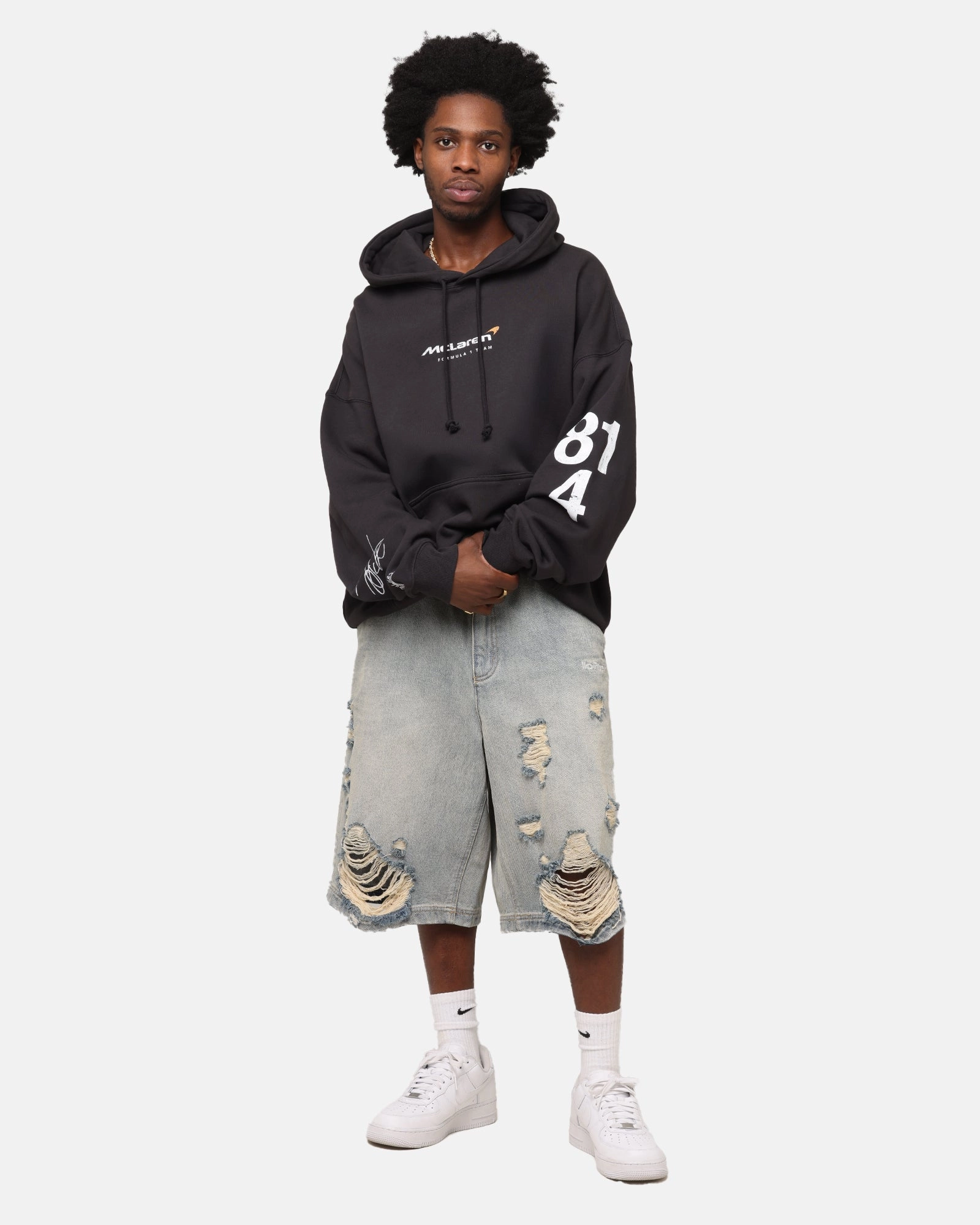 Dance Solid-color Mitchell & Ness X Mclaren Teammates Hoodie Faded Black