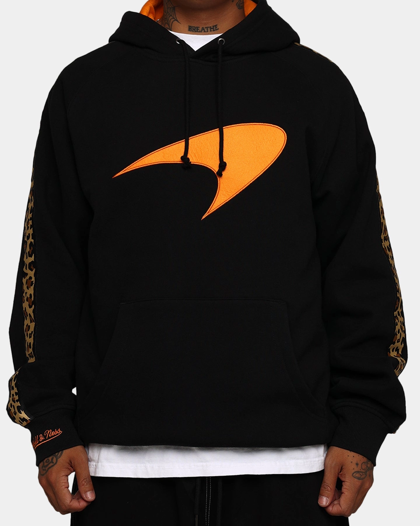 Dual Zipper System Odor Control Fabric Mitchell & Ness X McLaren X Culture Kings Las Vegas Collection Big Logo Fleece Hoodie Black