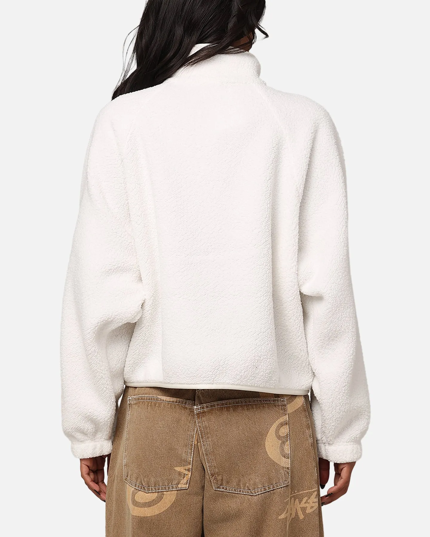 Nike Women's Sportswear Sherpa Jacket Sail/Sail Hike Layered Collar Design