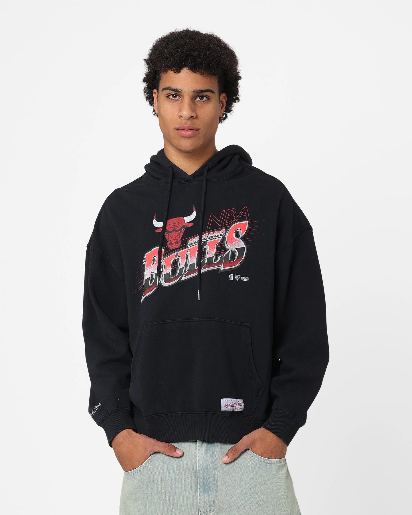 Mitchell & Ness Chicago Bulls Last Second Shot Hoodie Faded Black ReflectiveDetailing Cool Climate