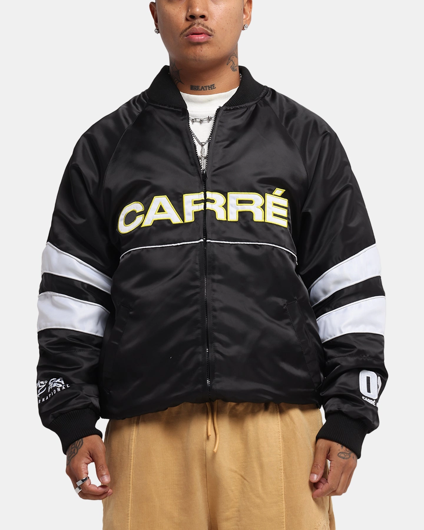 suitable for offline stores Carre Rally Panelled Bomber Jacket Black