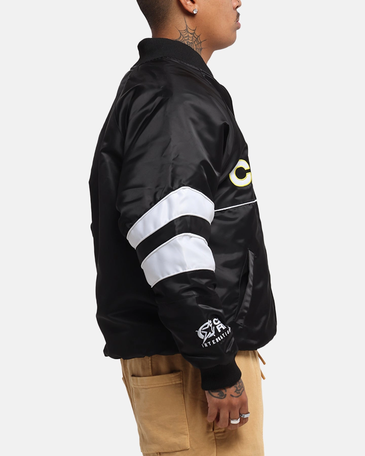 Carre Rally Panelled Bomber Jacket Black Eye - Catching Position