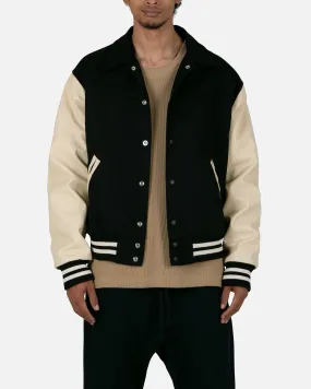 Chill Proof MNML Collared Varsity Jacket Black/White