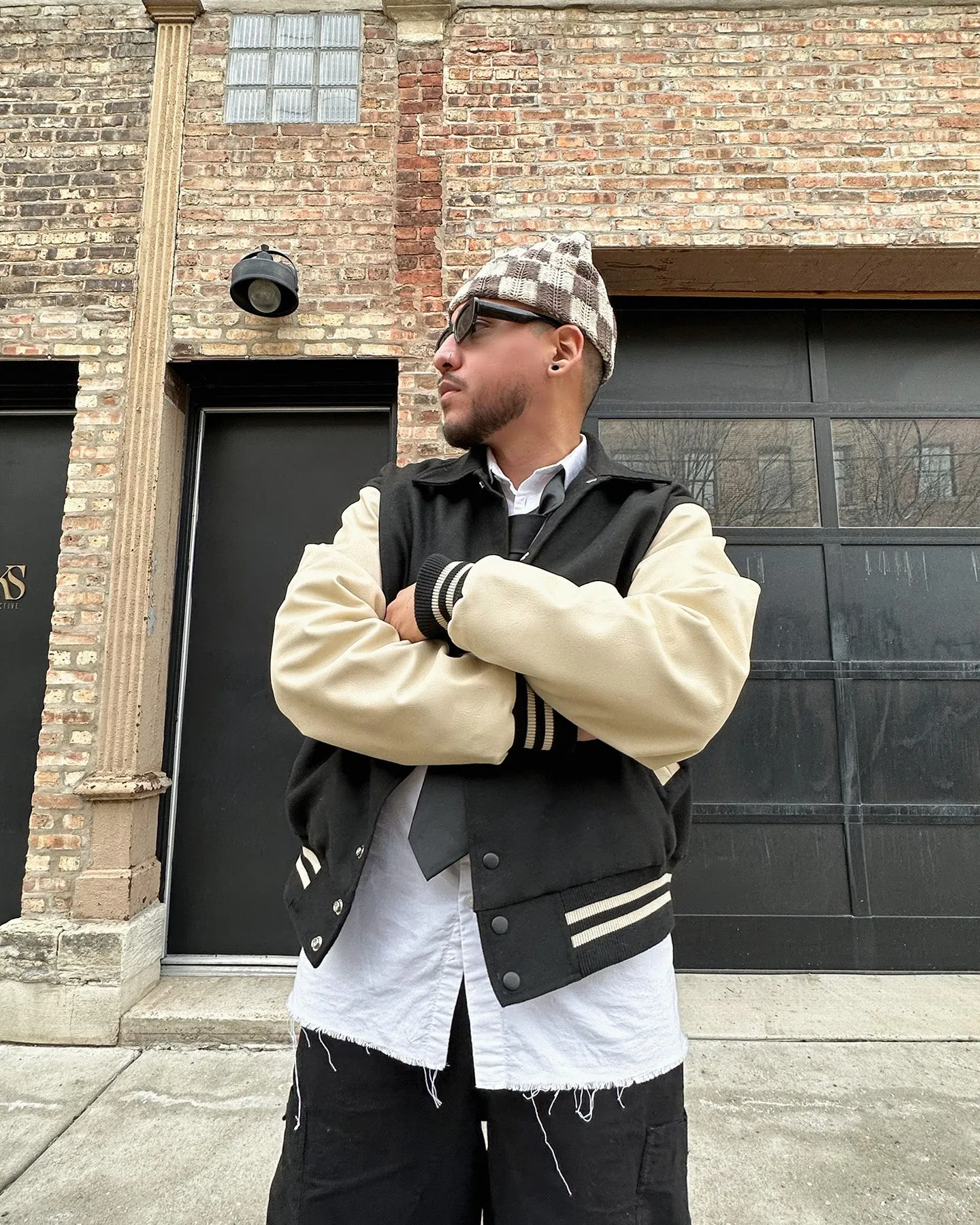 MNML Collared Varsity Jacket Black/White suitable for beauty pageants Regular Fit