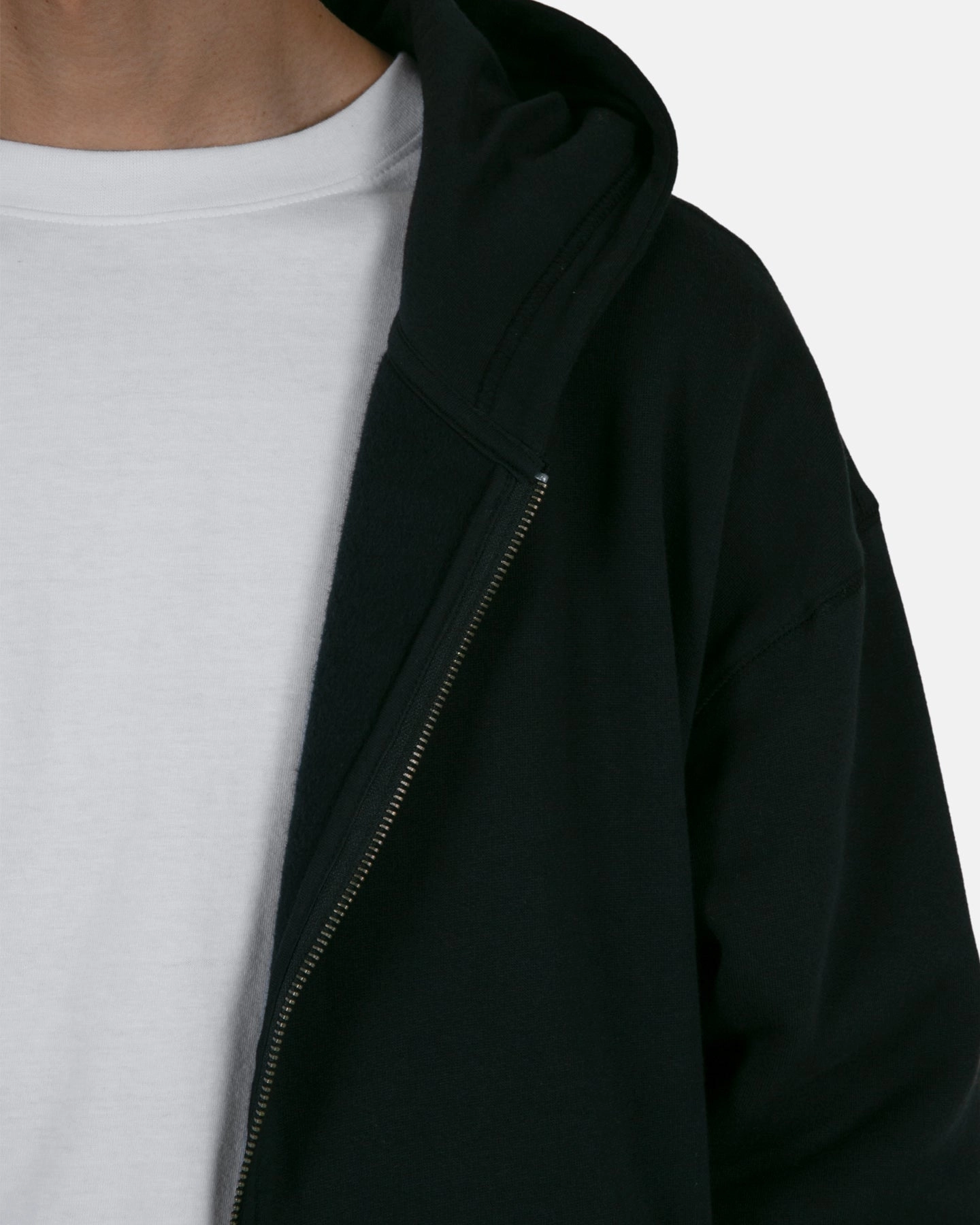 MNML Basic Zip Up Hoodie Black Smooth Feel