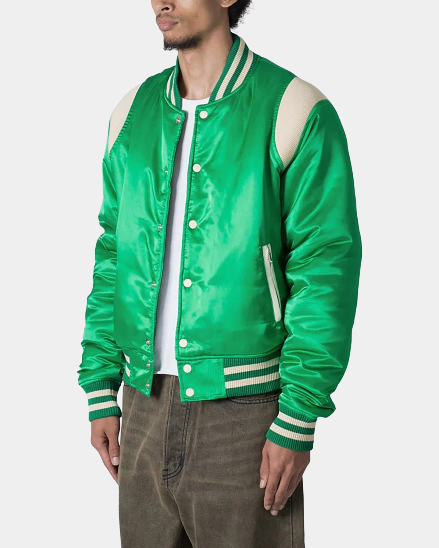 MNML Classic Varsity Jacket Green suitable for sports games