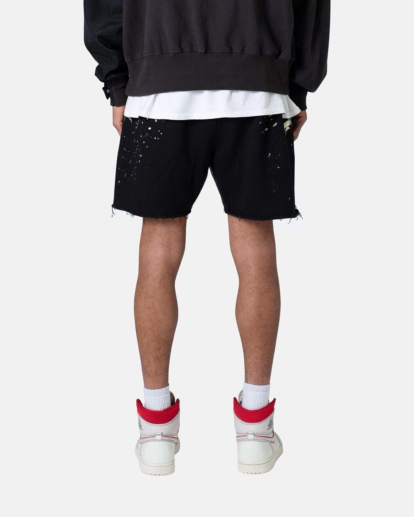 MNML Contrast Paneled Sweatshorts Black AbrasionResistant