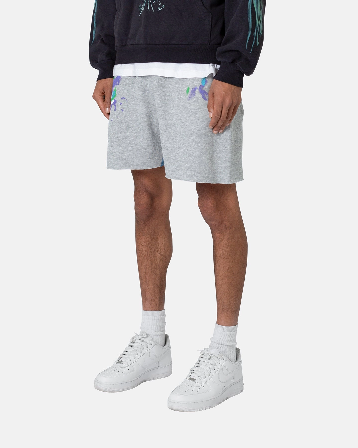 MNML Contrast Paneled Sweatshorts Grey scarf